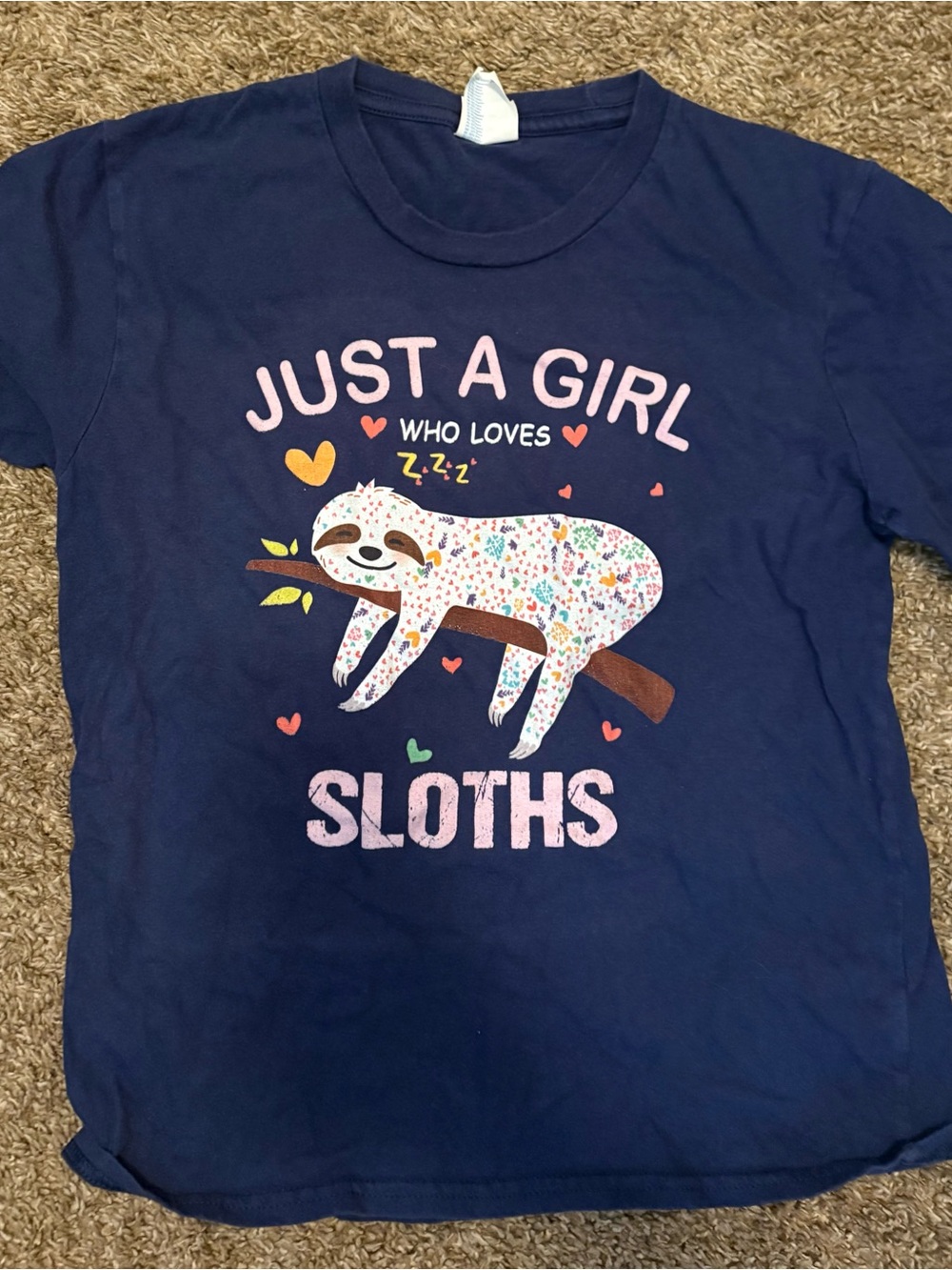 Just a Girl Who Loves Sloth Youth Size Medium